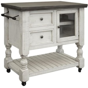 International Furniture Direct Stone Ifd4691ksl Relaxed Vintage Kitchen Island With Glass Door Dunk Bright Furniture Kitchen Islands