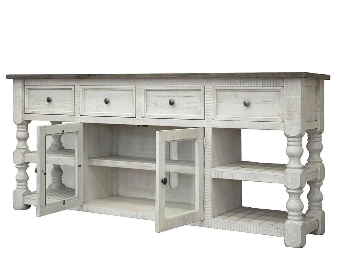 International Furniture Direct Stone Ifd4691std80 Relaxed Vintage 80 Tv Stand With Glass Doors Dunk Bright Furniture Tv Stands