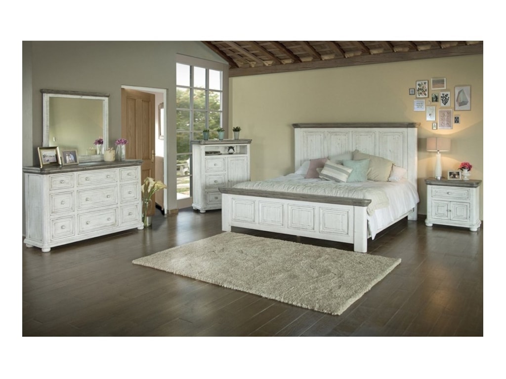 International Furniture Direct 4 Luna Transitional Solid Wood