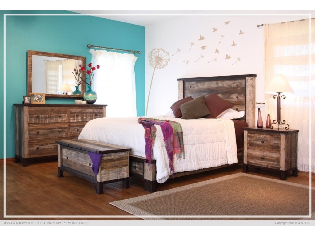International Furniture Direct 900 Antique Ifd966hdbd Q Pltfrm Q