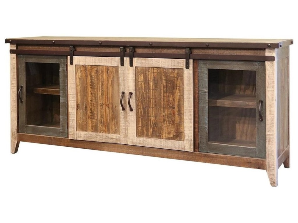 International Furniture Direct 900 Antique Rustic TV Stand With International Furniture Direct 900 AntiqueTV Stand with Sliding Doors ... - International Furniture Direct 900 Antique Rustic TV Stand With