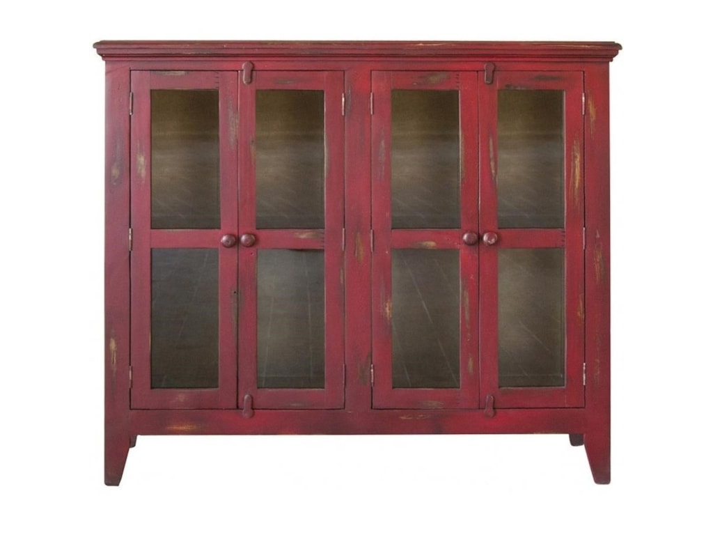 Antique Rustic 4 Door Solid Wood Accent Console By International Furniture Direct At And Liancemart