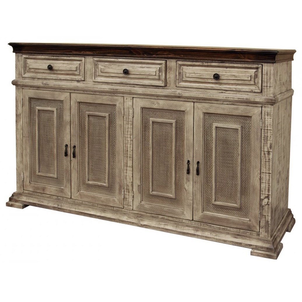 International Furniture Direct Laguna Rustic Solid Wood 3 Drawer