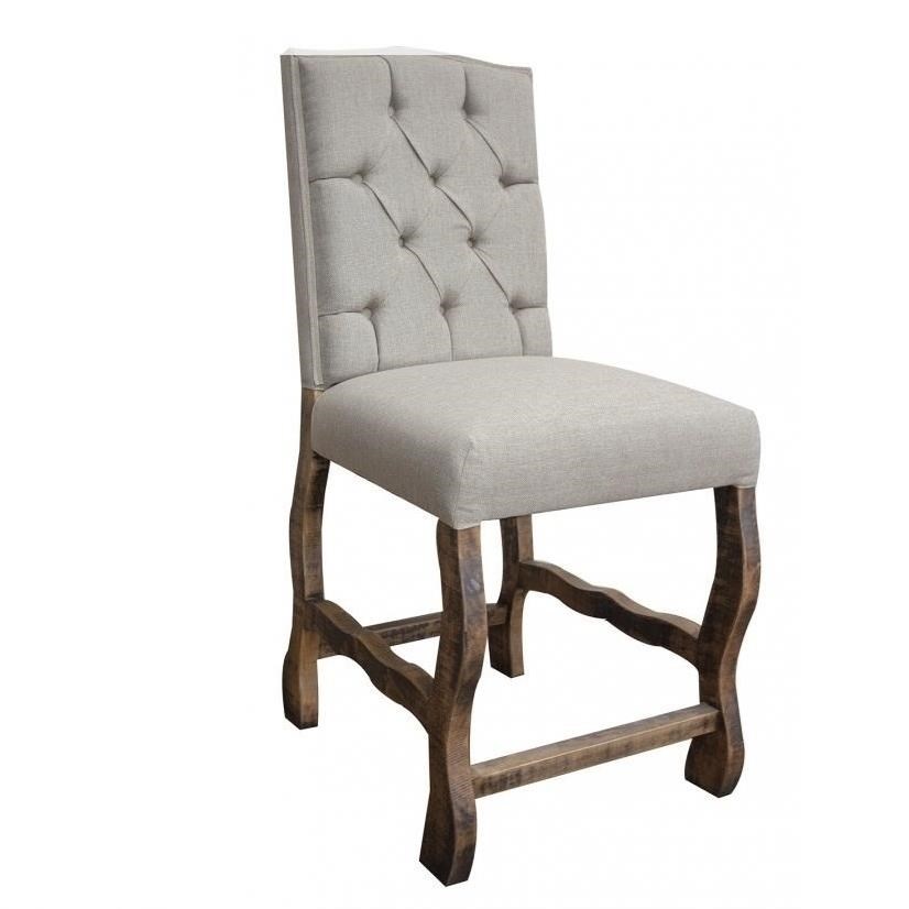 International Furniture Direct Marquez Upholstered Counter Height Barstool With Tufted Back Pedigo Furniture Bar Stools
