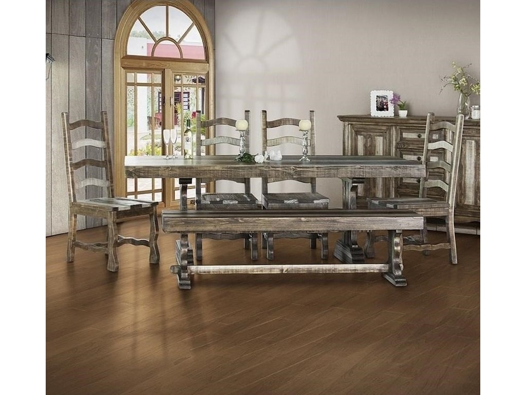 International Furniture Direct Marquez Dining Set With Bench And
