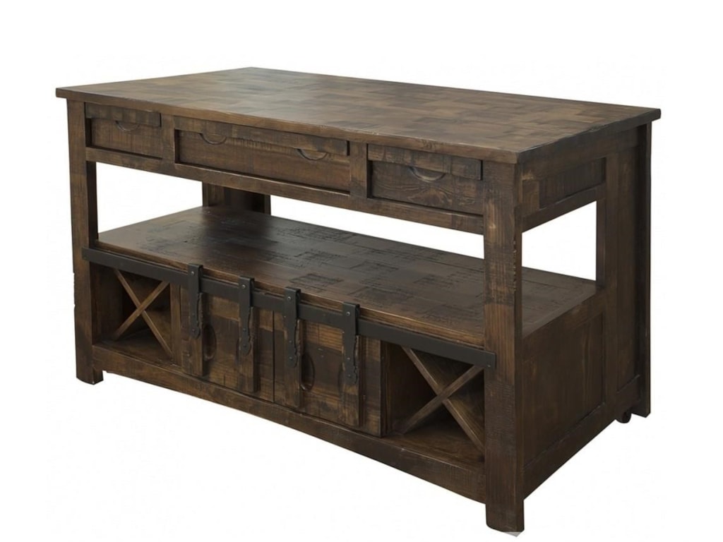 International Furniture Direct Mezcal Ifd5670ksl Rustic Kitchen International Furniture Direct Mezcal Rustic Kitchen Island With Wine Bottle Storage