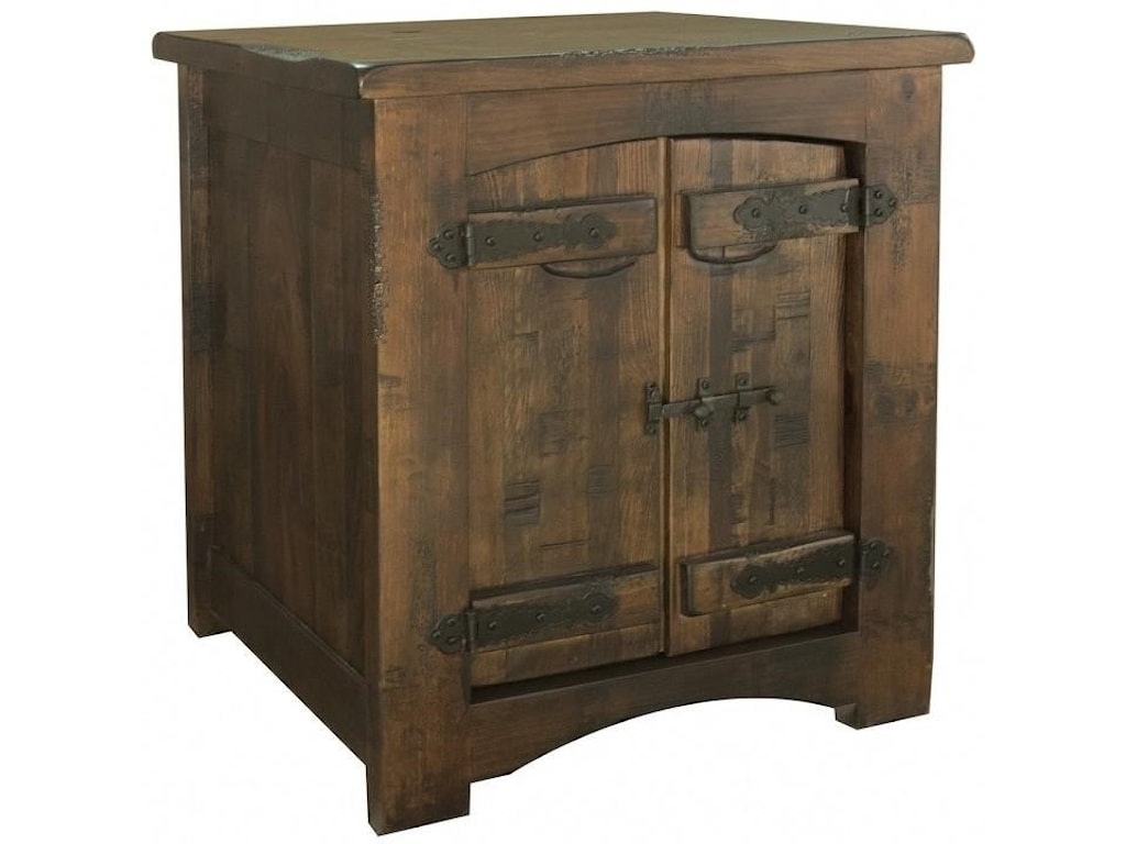 International Furniture Direct Mezcal Rustic Solid Wood 1 Door End