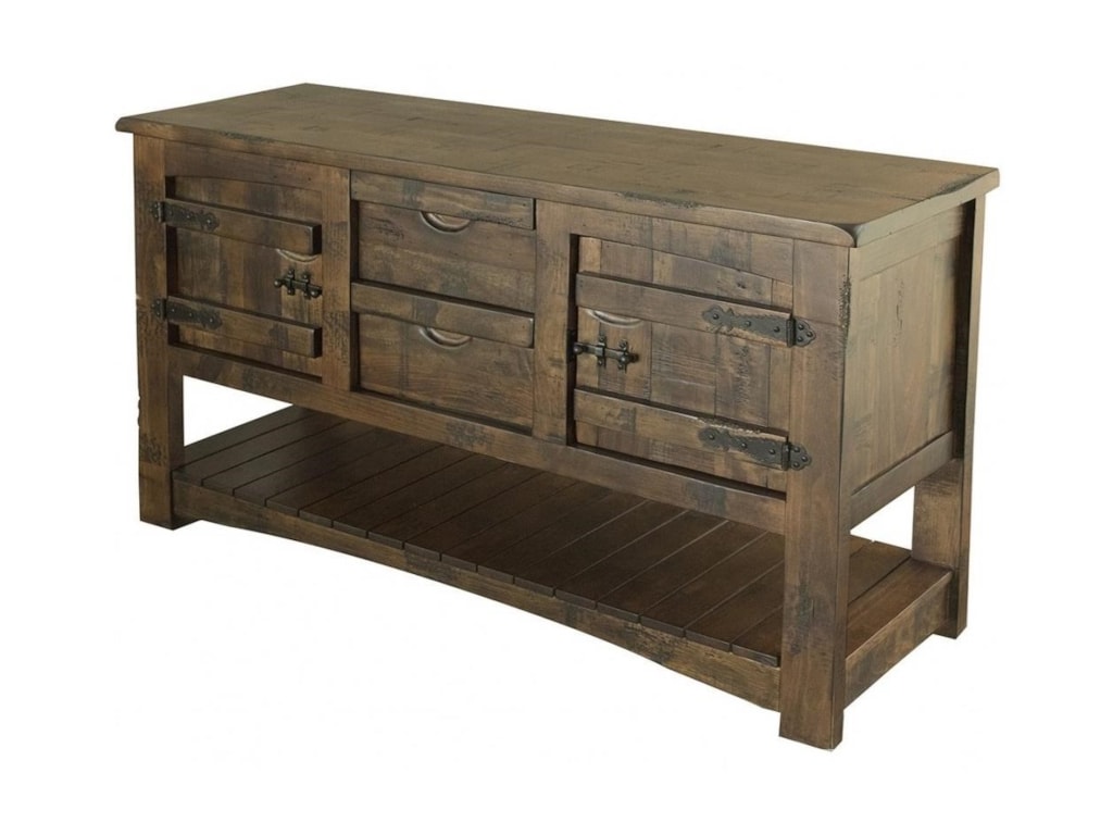 Mezcal Rustic Solid Wood Sofa Table With 2 Drawers And Doors By International Furniture Direct At Dunk Bright Mezcal Rustic Solid Wood Sofa Table With 2 Drawers And Doors By International Furniture Direct At Dunk Bright