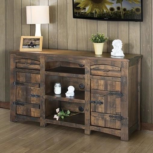 International Furniture Direct Mezcal Rustic Solid Wood 60 Tv