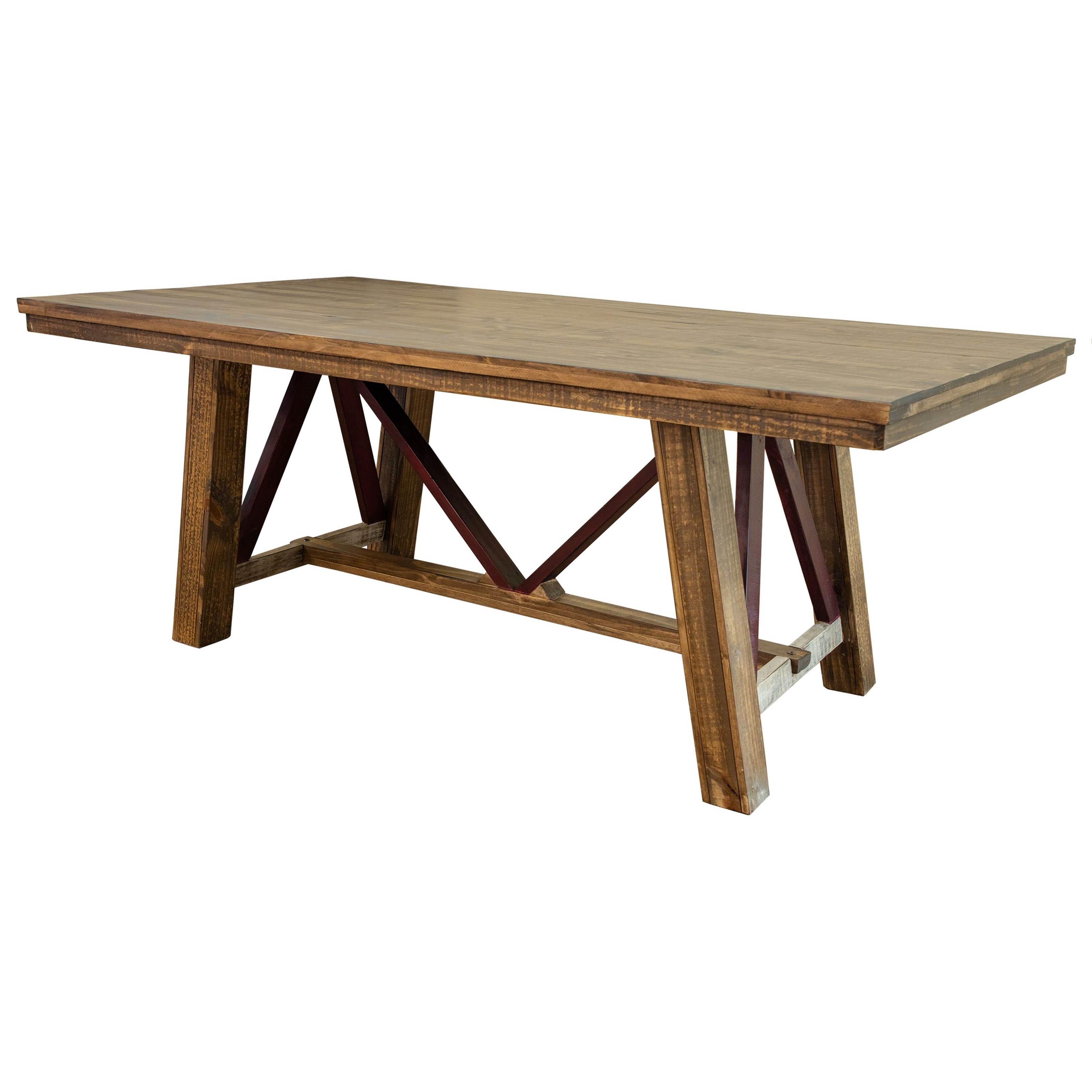 International Furniture Direct Mission Rustic Trestle Table