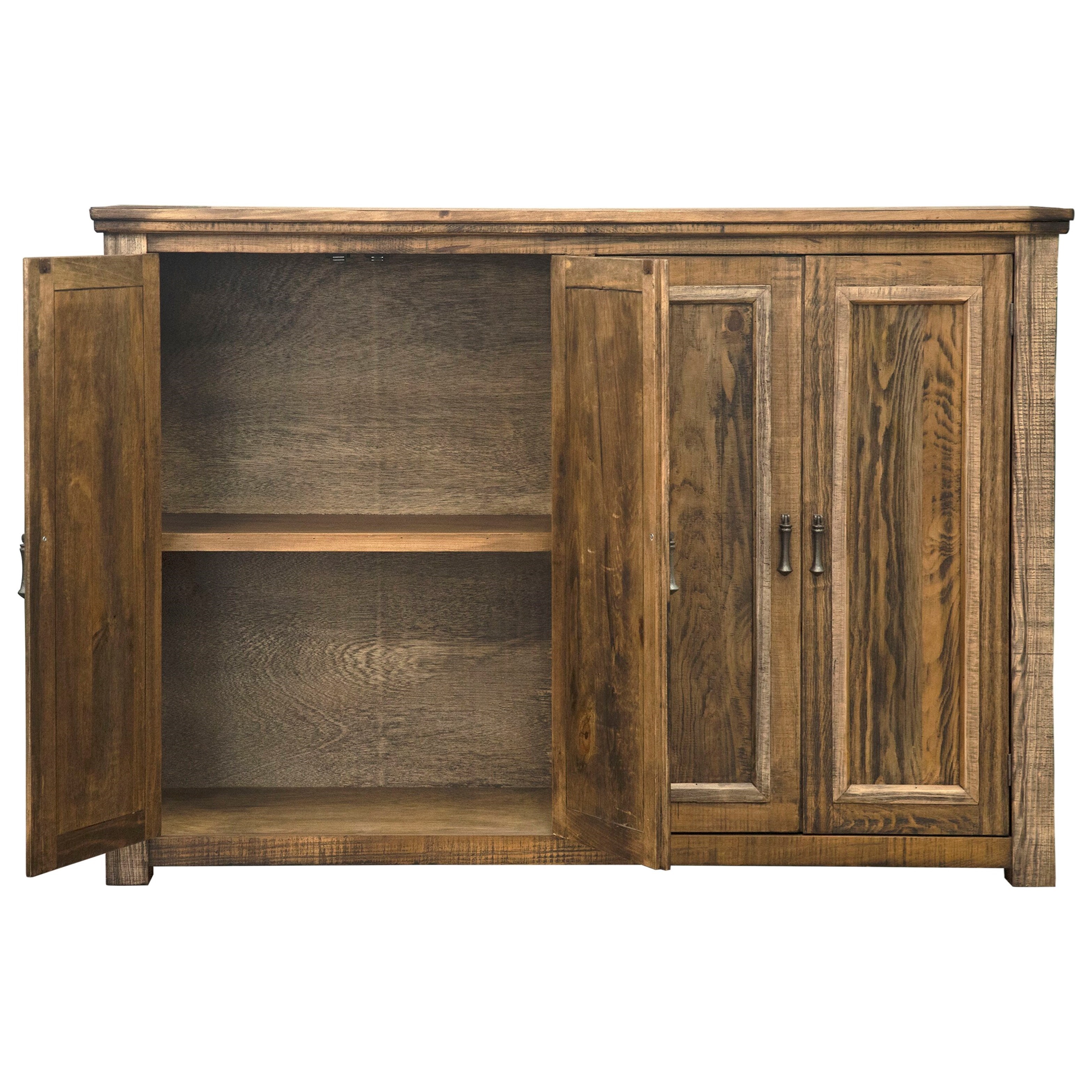 International Furniture Direct Montana Ifd1141cns Rustic Console With 4 Doors Furniture And Appliancemart Accent Chests