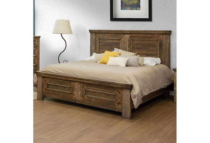 International Furniture Direct Montana Rustic Solid Wood Queen