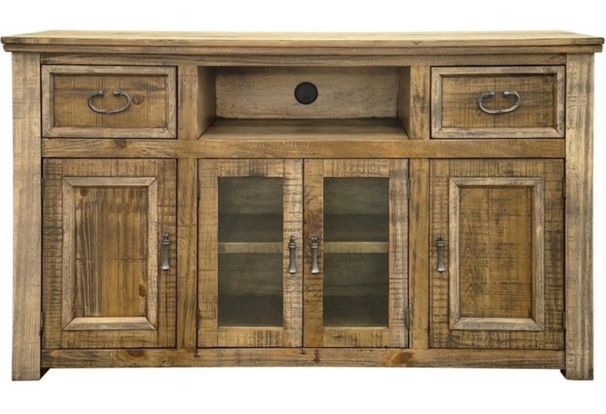 International Furniture Direct Montana Rustic 60 Tv Stand With 2 Drawers And 4 Doors Zak S Home Tv Stands