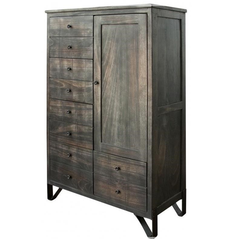 Moro Contemporary 5 Drawer Solid Wood Chest With Door With Hand