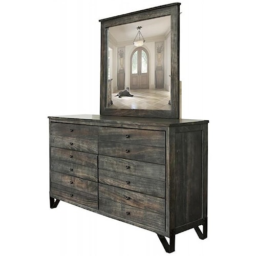 International Furniture Direct Moro Contemporary 6 Drawer Solid Wood International Furniture Direct Moro Contemporary 6 Drawer Solid Wood Dresser With Mirror