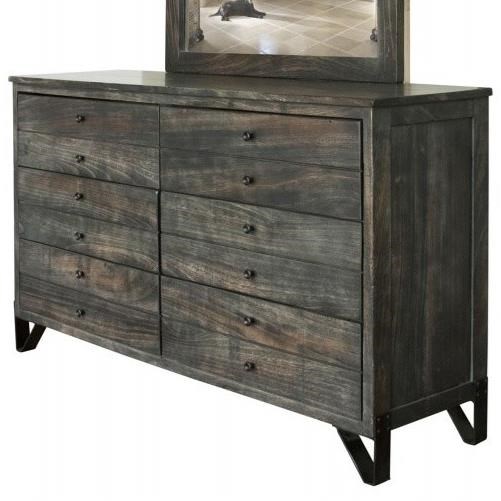 Moro Contemporary 6 Drawer Solid Wood Dresser With Hand Wrought Iron Feet By International Furniture Direct At Steger S Furniture