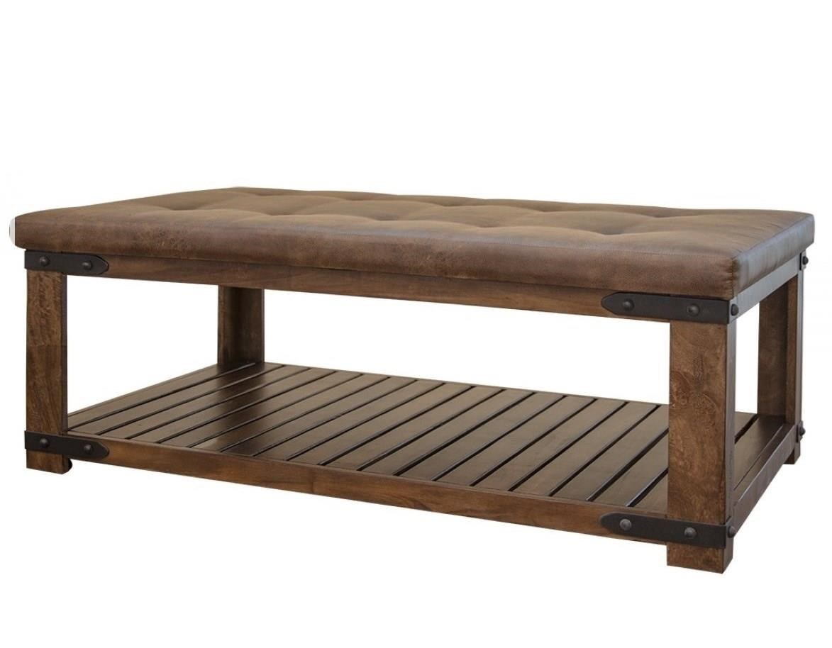 International Furniture Direct Parota Ifd8661ckt Rustic Cocktail Table With Cushion Top Furniture And Appliancemart Cocktail Coffee Tables