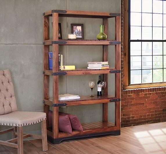International Furniture Direct Parota Ifd866bkcs 70 70 Bookcase With Wooden Shelves Dunk Bright Furniture Open Bookcases