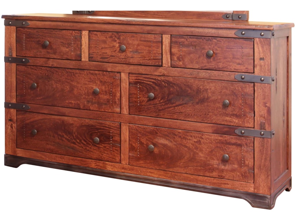 International Furniture Direct Parota 7 Drawer Dresser With