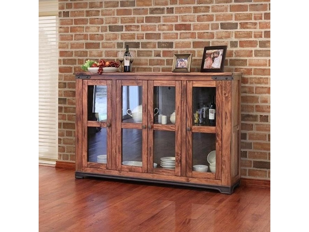 Parota 70 Console Table With Four Gl Doors By International Furniture Direct At Dunk Bright