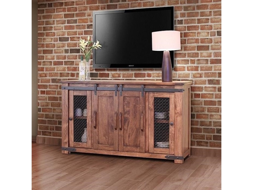International Furniture Direct Parota Rustic 60 Tv Stand With Four International Furniture Direct Parota60
