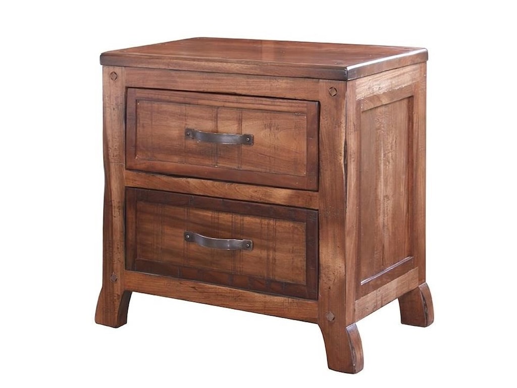 International Furniture Direct Regal Rustic Nightstand With Two International Furniture Direct Regalnightstand