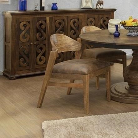 International Furniture Direct Salamanca Ifd8012chr Rustic Solid Wood Chair With Bonded Leather Seat Dunk Bright Furniture Dining Side Chairs