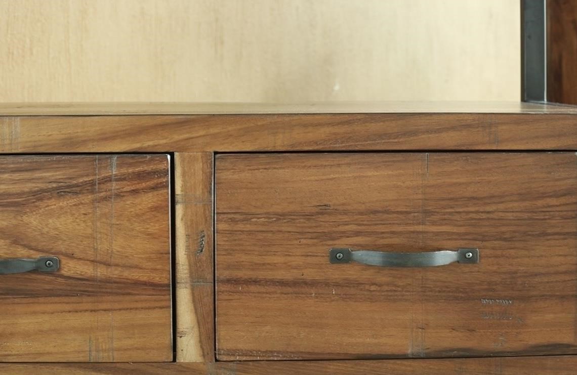 International Furniture Direct Taos Rustic Tv Stand With 3 Drawers