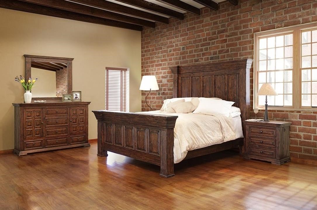 Terra Oversized Queen Panel Bed With Distressed Finish By Ifd International Furniture Direct At Suburban Furniture