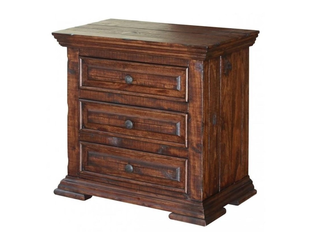 Terra Rustic Nightstand With Distressed Finish By International Furniture Direct At And Liancemart
