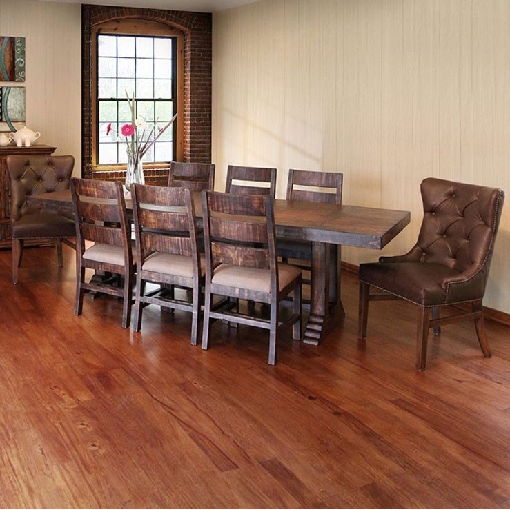 International Furniture Direct Terra Double Pedestal Dining Table And 8 Dining Chair Set Dunk Bright Furniture