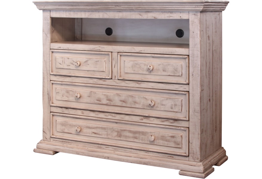 International Furniture Direct Terra White Ifd1022chest Tv Solid