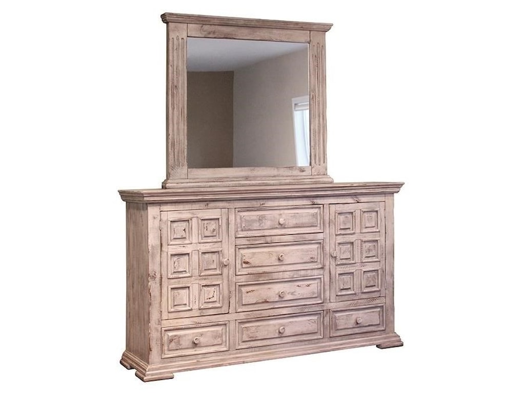 International Furniture Direct Terra White Dresser And Mirror Set International Furniture Direct Terra Whitedresser And Mirror Set