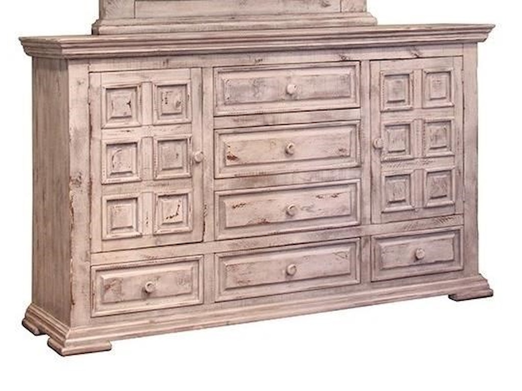 International Furniture Direct Terra White Rustic Dresser With Six Drawers And Two Doors Howell Furniture Dressers