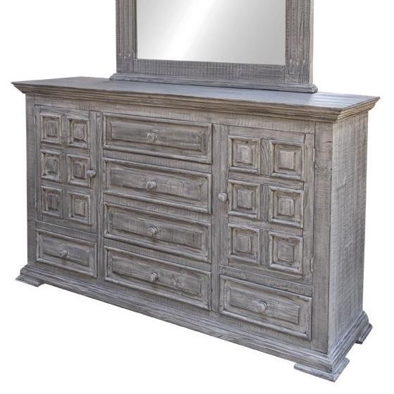 International Furniture Direct Terra Gray Rustic Dresser With Six Drawers And Two Doors Turk Furniture Dressers