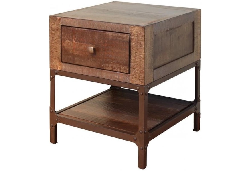 Urban Gold Rustic Contemporary End Table With 1 Drawer By International Furniture Direct At Dunk Bright Urban Gold Rustic Contemporary End Table With 1 Drawer By International Furniture Direct At Dunk Bright