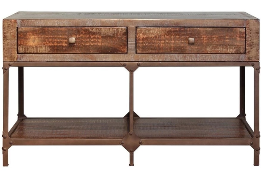 Urban Gold Rustic Contemporary Sofa Table With 2 Drawers By International Furniture Direct At Dunk Bright Urban Gold Rustic Contemporary Sofa Table With 2 Drawers By International Furniture Direct At Dunk Bright