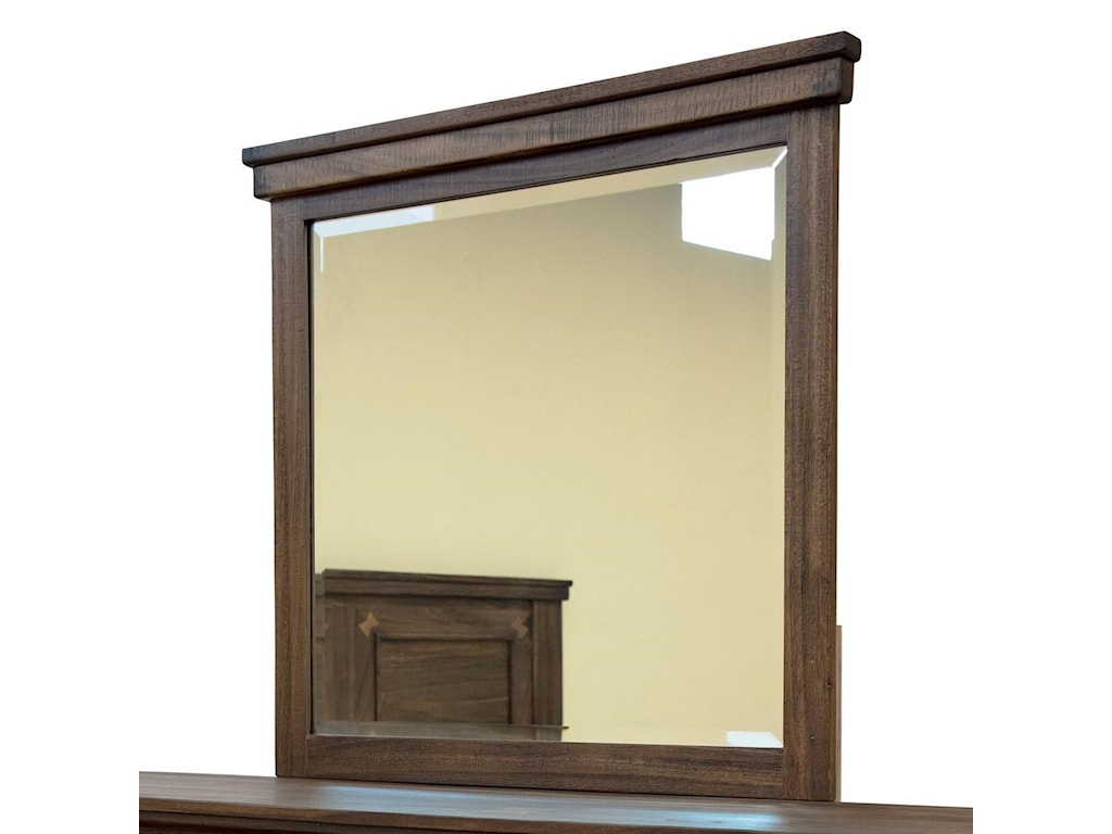 International Furniture Direct Walnut Transitional Dresser Mirror