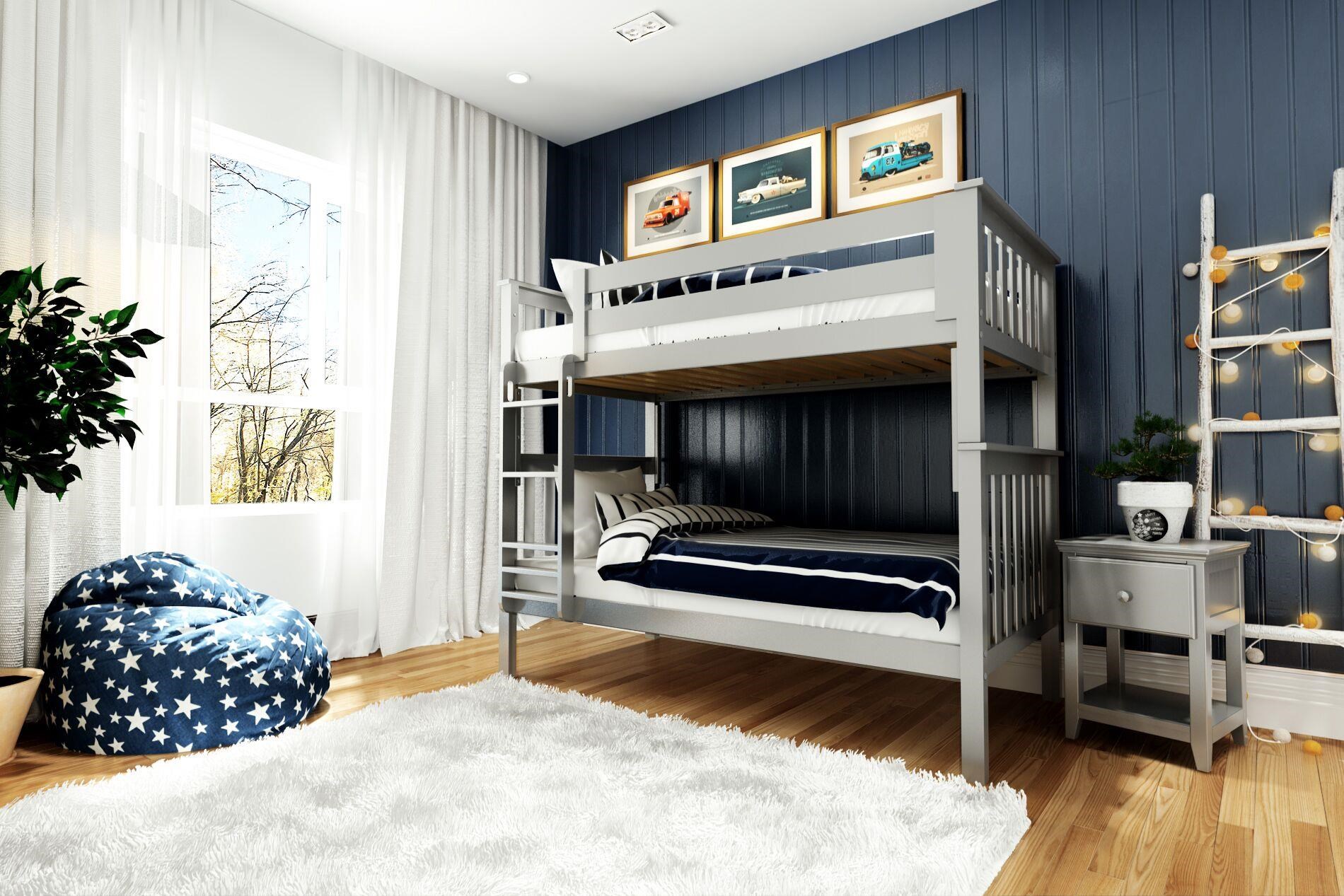 grey twin bunk beds