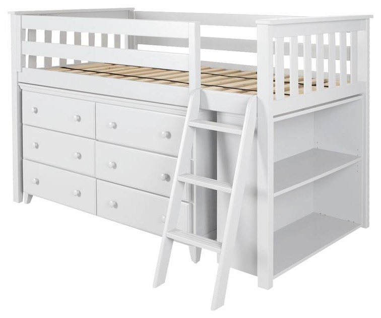Kids loft bed with dresser clearance