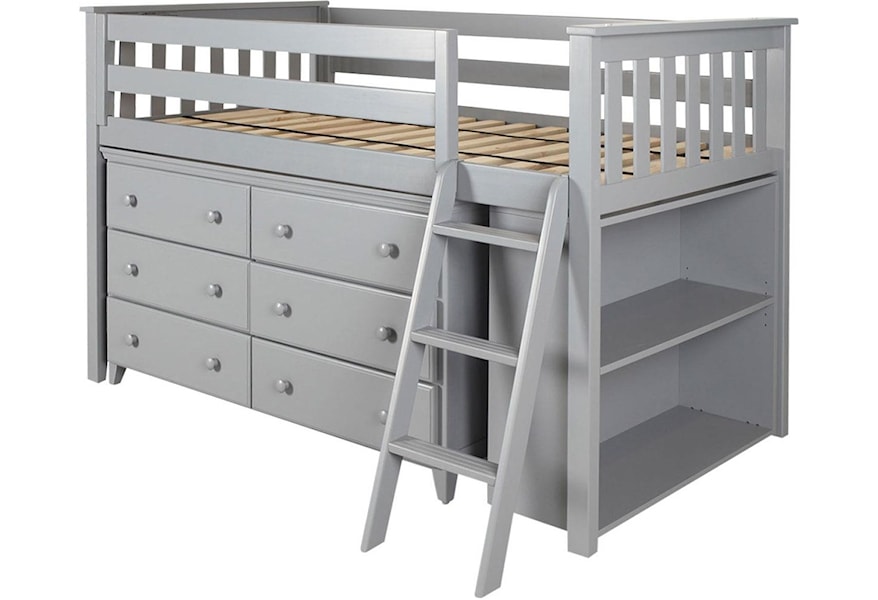 Jackpot Kids Loft Beds Windsor Low Loft Bed In Grey W Angle Ladder