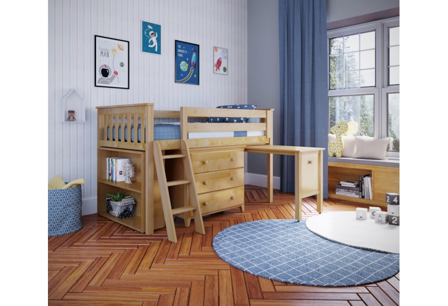 Jackpot Kids Loft Beds Windsor 2 Low Loft Bed In Natural W Angle