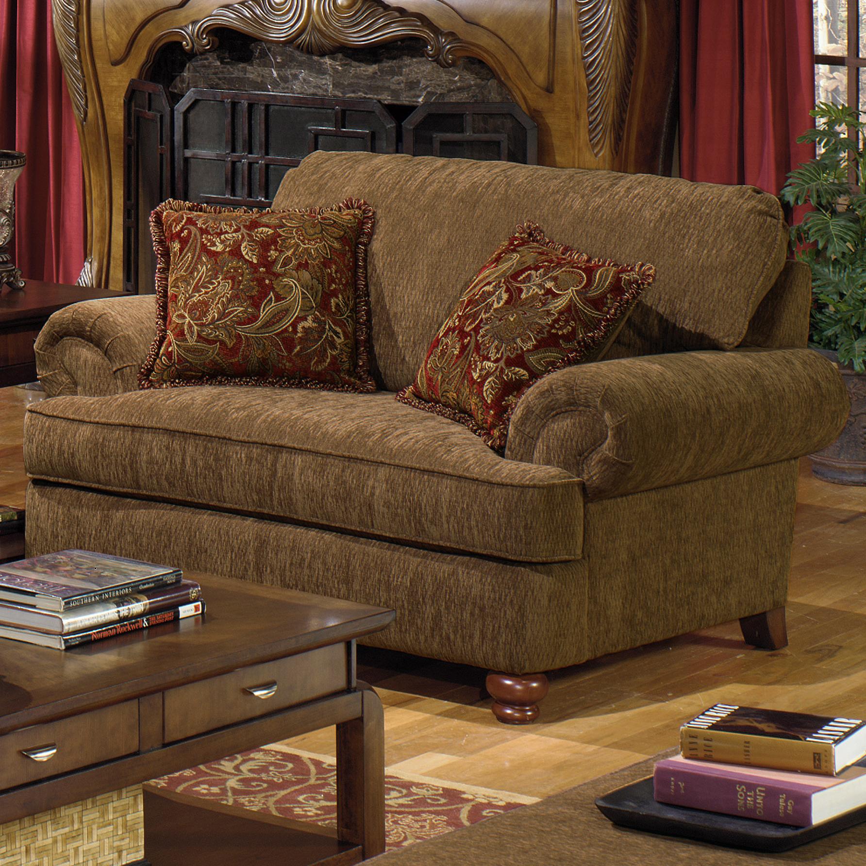 Jackson Furniture Belmont Chair And A Half With Rolled Arms And 2