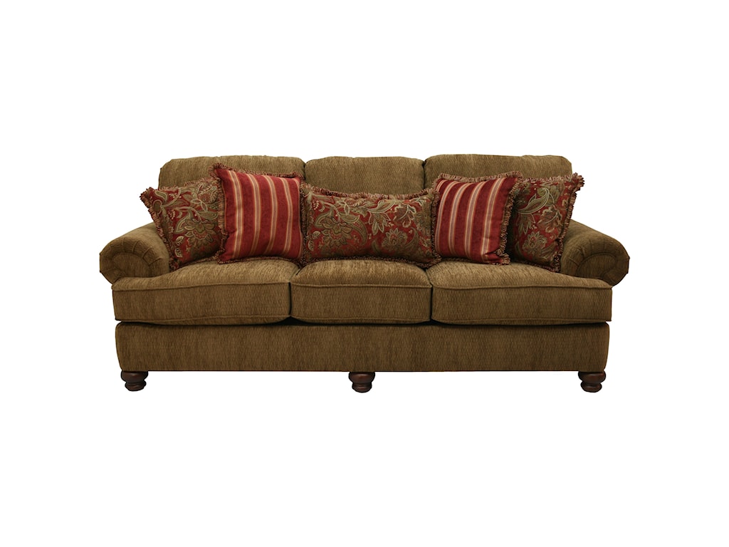 Jackson Furniture Belmont Sofa With Rolled Arms And Decorative