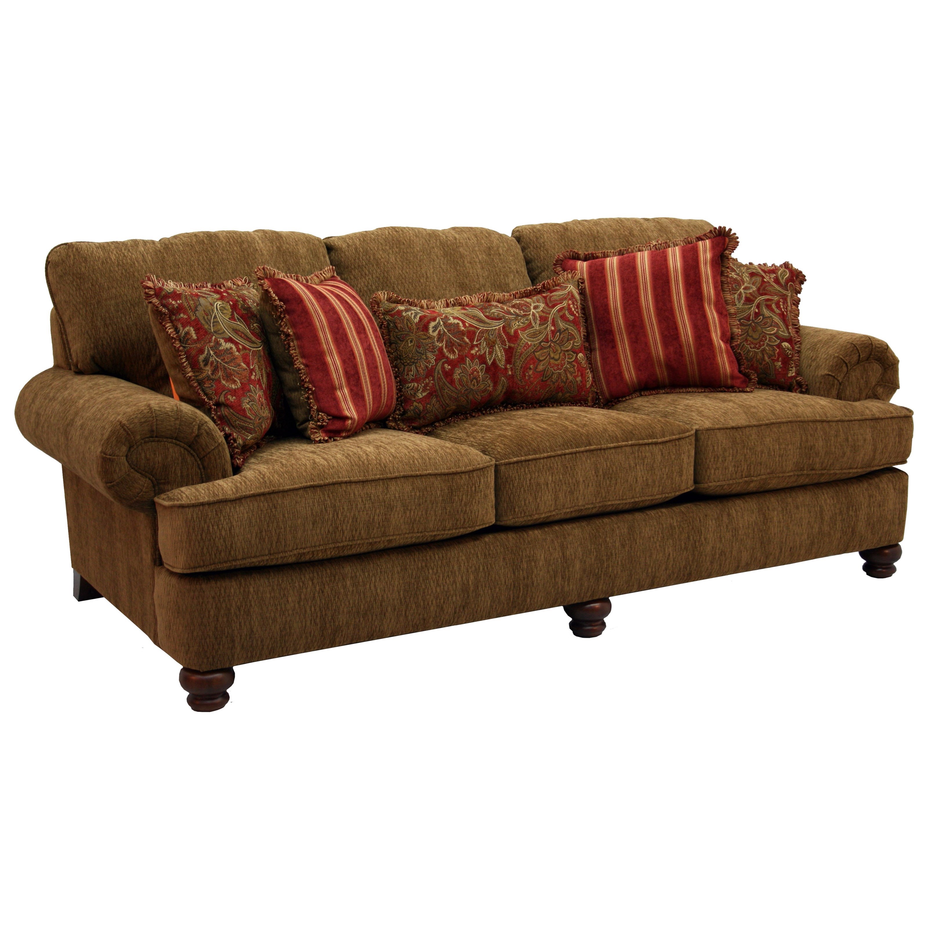 Jackson Furniture Belmont Sofa With Rolled Arms And Decorative Pillows Virginia Furniture Market Sofas