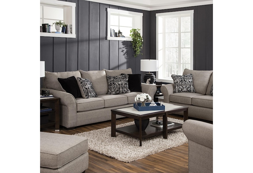 Jackson Furniture Reno Transitional Sofa With Sock Arms Crowley