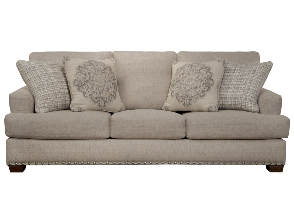 Jackson Furniture Newberg Transitional Sofa With Nailhead Trim Furniture Newberg Transitional Sofa