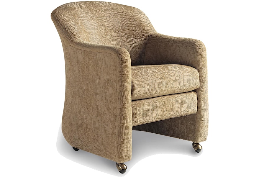 Jessica Charles Fine Upholstered Accents Tsion Game Chair With Casters Sprintz Furniture Dining Chairs With Casters