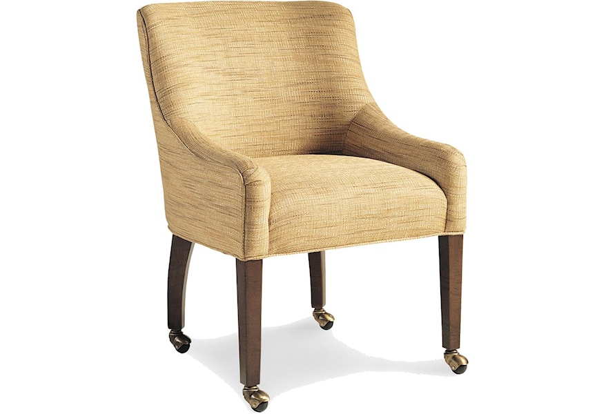 Jessica Charles Fine Upholstered Accents Ritz Game Arm Chair With Casters Sprintz Furniture Dining Chairs With Casters
