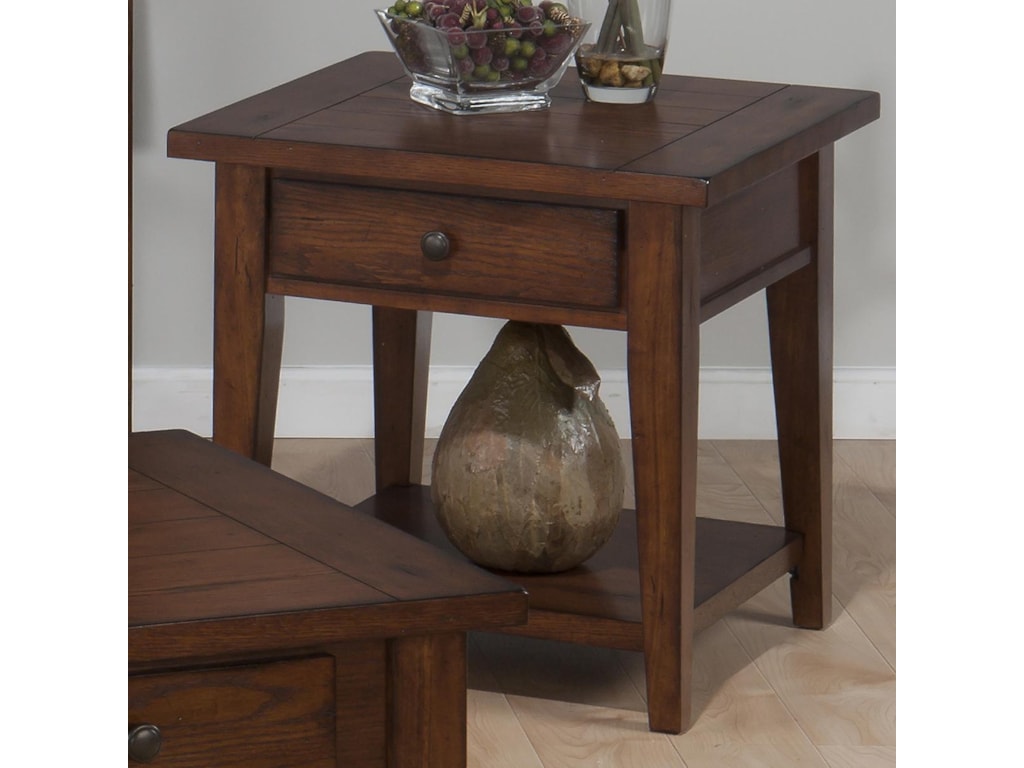 Jofran Clay County OakSquare End Table